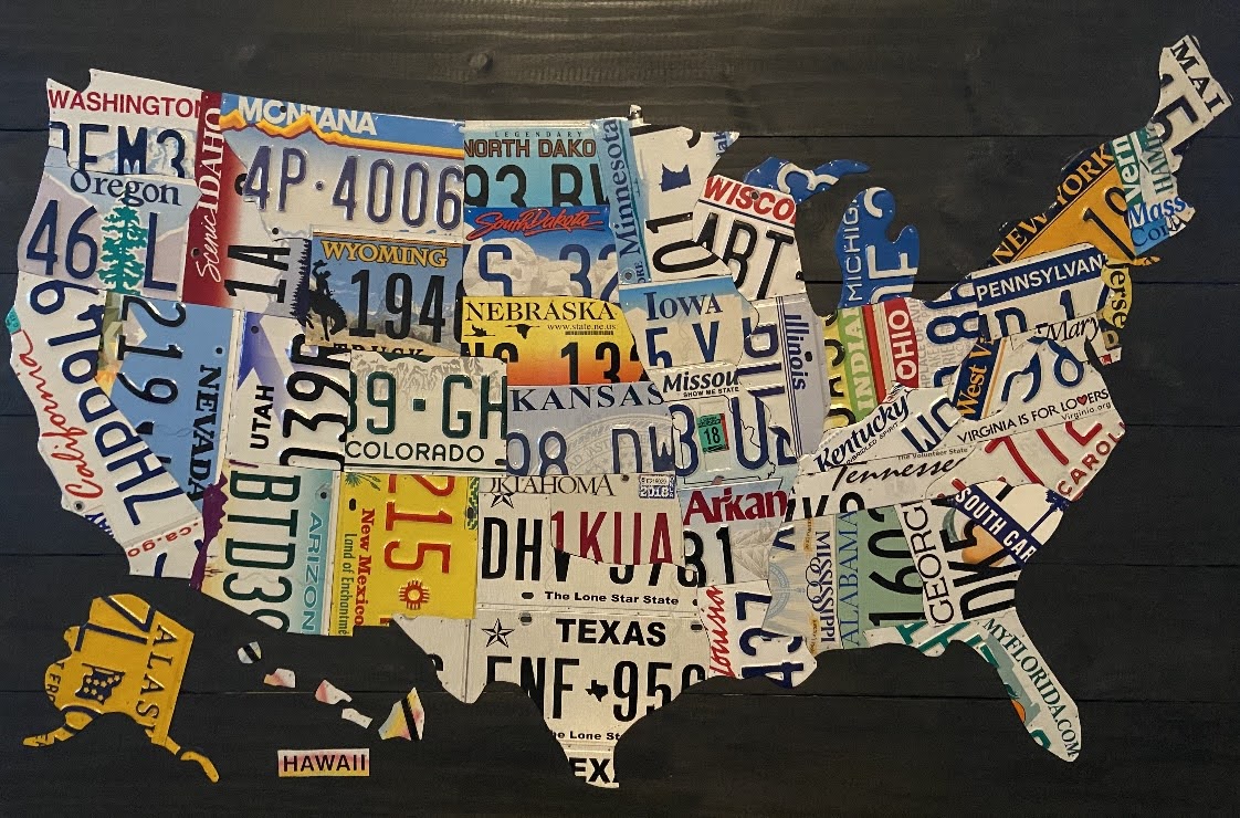 Large License Plate Map
