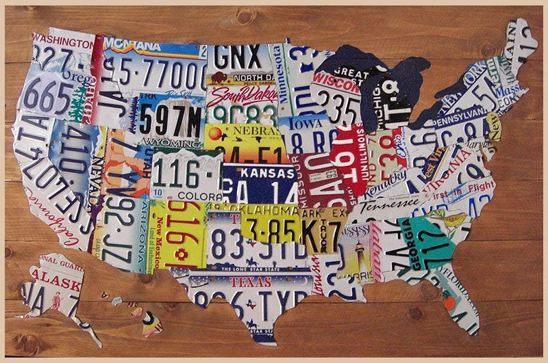 Large License Plate Map